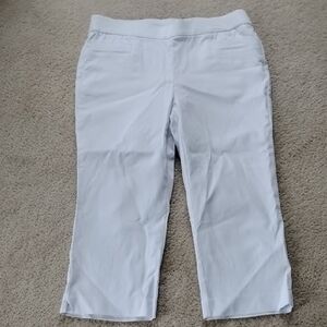 Womens White Crop Slacks